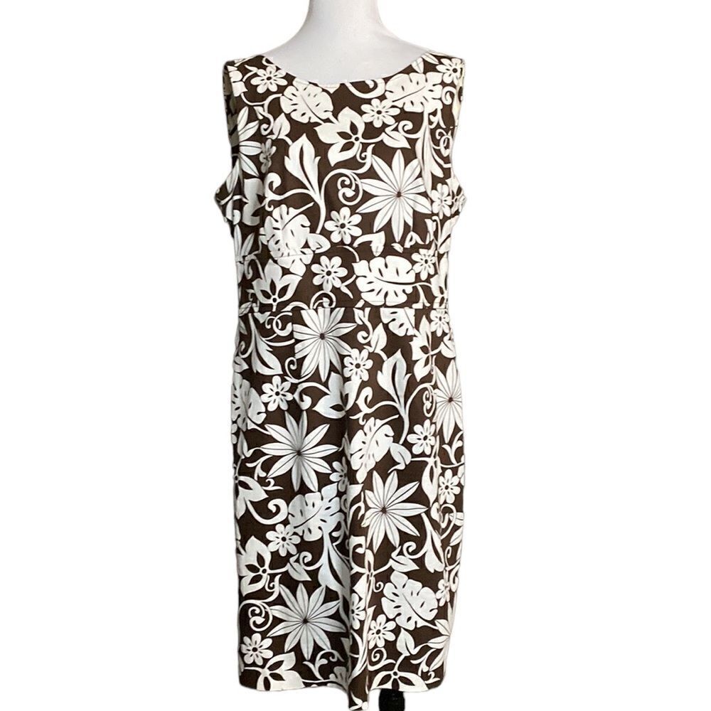 Signature London Style dress Aloha Brown Hawaiian Tie Back